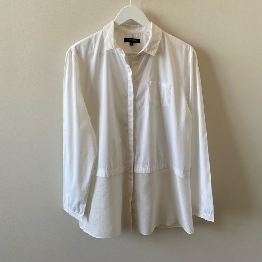 Lafayette 148 New York Crisp White Shirt - Picture 3 of 10